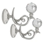 Btsky Pair Of Phoenix Glass Crystal Curtain Holdbacks Hooks Drapery Silver New. Price: $21.72.