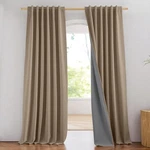Nicetown 100% Blackout Burlap Linen Curtains 90 Inches Length With Thermal In... New. Price: $61.50.