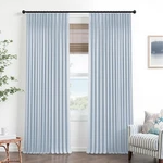 Mrs.naturall Light Blue Blackout Curtains 84" Pinch Pleated 2 Panels New. Price: $90.21.