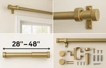 Meriville 1 Single Curtain Rod 28-48 Royal Gold Nathan End Cap Window New. Price: $29.99.