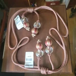Double Glass Ball Tassel Tie Back In Red & Gold / Trimland Set Of 2 New. Price: $30.25.