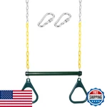 Take Me Away 18" Trapeze Swing Bar Rings 48" Heavy Duty Coated Chains New. Price: $39.36.