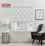 Exclusive Home Marseilles Damask 100% Blackout Roman Shade, 23"X64", Silver New. Price: $15.34.