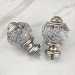 Ilaisihome Decorative Curtain Rod Finials, Polyresin Round Silver Foiled Clea... New. Price: $26.91.