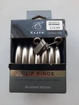 Bed Bath Beyond Brushed Nickel Cambria Elite Drapery Rings 2" 7 Pieces Open. Price: $20.00.