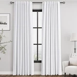 White Linen Blackout Curtains 84 Inches Long 2 Panels For Living Room Back Ta... New. Price: $66.12.