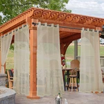 Pack Outdoor Sheer Curtains 54X120 Linen Waterproof Voile Pergola Patio Porch New. Price: $53.02.