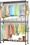 Sakugi Clothes Rack, Heavy-duty Garment With Shelves & Wheels, Freestanding New. Price: $60.69.