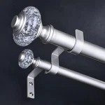 Wolistsa Silver Double Curtain Rods For Windows 120 To 170 Inch, 1" Adjustable New. Price: $69.81.