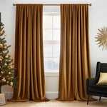 Lazzzy Gold Velvet Curtains Blackout Thermal Insulated For B... New. Price: $71.00.
