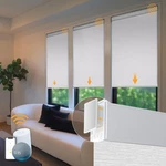 Hapadif Motorized Blinds No Drill Automatic Roller Shades 34"W X 72"H, White New. Price: $130.04.