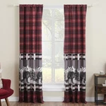 Greenland Timberline Curtain Panel Set - 84X84", Red New. Price: $51.99.
