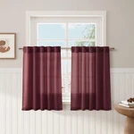 Burgundy Linen Kitchen Curtains 24 Inch Length Cotton Blend Light Filte... New. Price: $36.96.