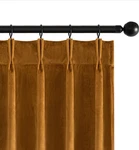 Miulee Velvet Pinch Pleated Blackout Curtains 96 Inches Long, Gold Brown Open. Price: $42.99.