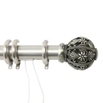 Traverse Curtain Rod Satin Nickel 30IN To 48IN Lacey Decorative With Rings New. Price: $282.99.