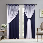 Bonzer Grey Blackout Curtains With White Sheer Voile Double-layered Mix And M... New. Price: $101.98.