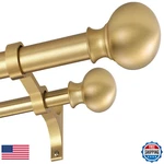 Fumlyate Double Curtain Rods 36-72 Inches Round Finials 1 Heavy Duty New. Price: $77.64.