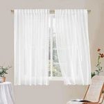 Lumiloom Semi Sheer Curtains 63 Inch Long - White Chiffon Privacy Protection ... New. Price: $37.27.