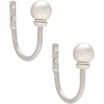 Kenney 1.5" Ball Drapery Curtain Holdback Hooks Satin Nickel 2-PK 4" W/hardware New. Price: $14.99.