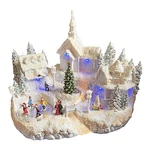 Holiday Winter Snow Village Led Christmas Skaters Lights Up Fiber Optic River Used. Price: $35.00.
