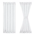 Fmfunctex Sheer Linen French Door Curtains White 72 Long Textured Front Gl New. Price: $41.45.