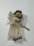 Vintage Handmade Angel Brooch Cream Gold Tassel Textile Art Pin Pre-owned. Price: $5.40.