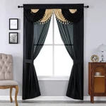 Gothic 5-PIECE Window Curtain Set 54"X84" Panels With Valance & Tiebacks New. Price: $40.44.