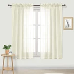 Dwcn Ivory Sheer Curtains Semi Transparent Voile Rod Pocket For New. Price: $31.17.