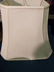 David Gerard Ltd Lamp Shades - Ivory Fabric 14 W X 17BOTTOM Top 10.5IN Superb Used. Price: $80.00.