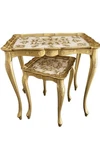 Vintage Italian Florentine Nesting Tables Set Of 2 Gold Hollywood Regency Resin Used. Price: $129.00.