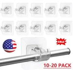 20 Pack Tape-free Bracket Adjustable Curtain Supports Transparent Hooks New. Price: $9.48.