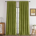 Cucraf Olive Green Velvet Blackout Curtains 84 Inches Long, Thermal Insulated, New. Price: $64.64.