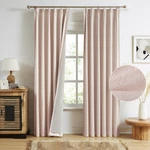 Maiher Full Blackout Pinch Pleat Pink Linen Curtains 84 Inches Long Back Tab New. Price: $101.53.