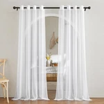 2- Panel White Sheer Curtains 84" Long Grommet Voile Elegant Window Drapes 54X84 New. Price: $17.99.