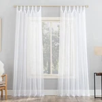 Emily Sheer Voile Tab Top Curtain Panel, 59" X 84", White New. Price: $15.84.