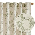 Lazzzy Green Floral Linen Farmhouse Curtains 84 Inch Long Back Tab Drapes For... New. Price: $67.64.