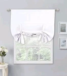 Nicetown Thermal Insulated Pure White Tie Up Curtain For Light Blocking 40"X54" New. Price: $14.98.