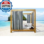 Seascapes Stripe Grommet Panel Pair, 50X84 Black - Outdoor/indoor New. Price: $58.03.