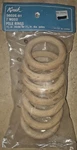 Kirsch Curtain Drapery Rod Rings For 1 3/8" Poles Natural Wood With Gold Eyelet New. Price: $5.00.
