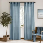 Xtmyi Dusty Blue Light Filtering Curtains 96" Living Bedroom Rod Pocket New. Price: $52.48.