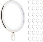 New 28 Pcs Satin Nickel 1.5 Inch Inner Diameter Metal Curtain Rings With Eyelets. Price: $15.00.