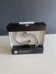 The Umbra Loft Knob Drapery 2 Piece Holdback Set In Brushed Nickel New. Price: $14.99.