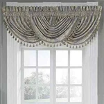 One Croscill Nadia Waterfall Swag Valance 48.5 X 33" New Light Gray. Price: $59.99.
