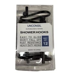Unconsil Shower Hooks Rust Resistant Heavy Duty Easy Glide Set Of 12 Black New. Price: $10.00.
