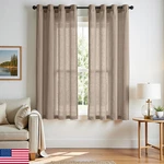 Jinchan Linen Light Filtering Curtains 72"L For Living Bedroom Decor - Taup New. Price: $44.79.