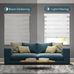 Chicology 43" X 72" Cordless Light Filtering 2-LAYER Zebra Roller Window Shade New. Price: $35.00.