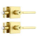 Heittis 2 Pack Satin Brass Door Handle Interior/exterior Gold New. Price: $75.84.