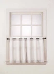 No. 918 Semi-sheer Montego Casual Textured Grommet Kitchen Curtain Tier Pair New. Price: $12.99.