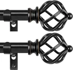 Kamanina Pack Curtain Rods 32 To 86 Inches (2.6-7.1FT), 3/4 Black Open. Price: $28.45.