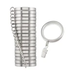 18-COUNT 2 Brushed Nickel Curtain Rings With Nylon Inserts Clips Premium New. Price: $55.14.